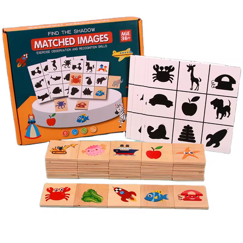 Wooden shadow matching toy