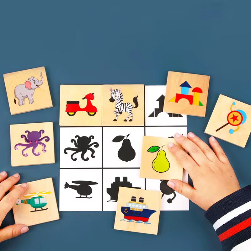 Wooden shadow matching toy